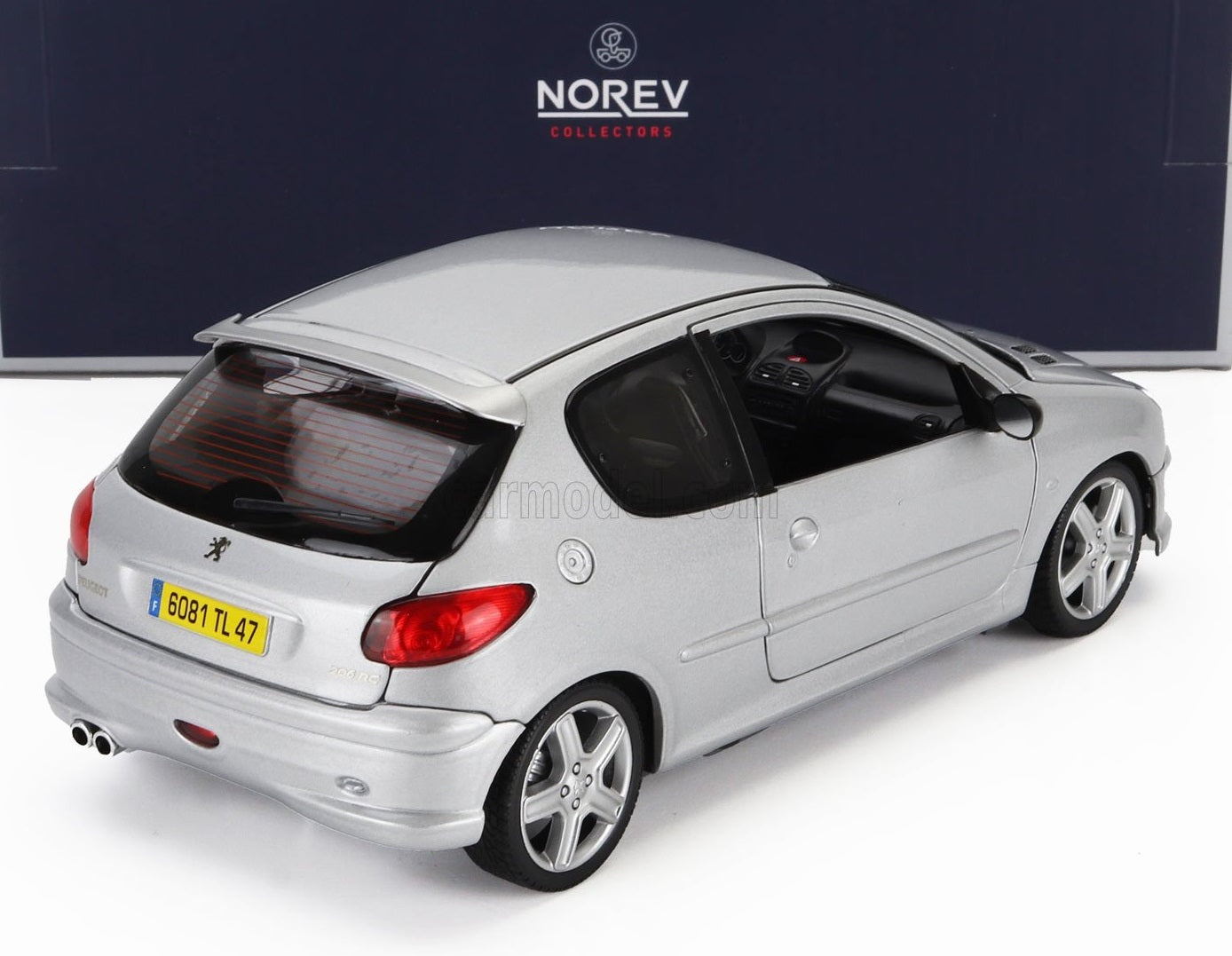 Peugeot 206 RC 2003 Alluminium Silver Norev 1:18 Nuovo 1/18