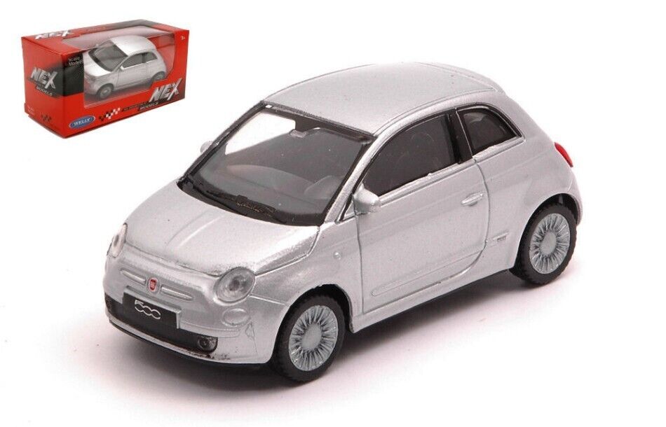 Fiat 500 Grigio Silver Welly Nex 1:43 Nuovo 1/43