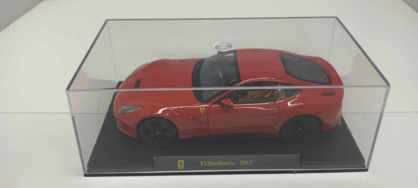 Ferrari F12 Berlinetta 2012 Edicola Burago 1:24 Rosso Red Usato + Teca