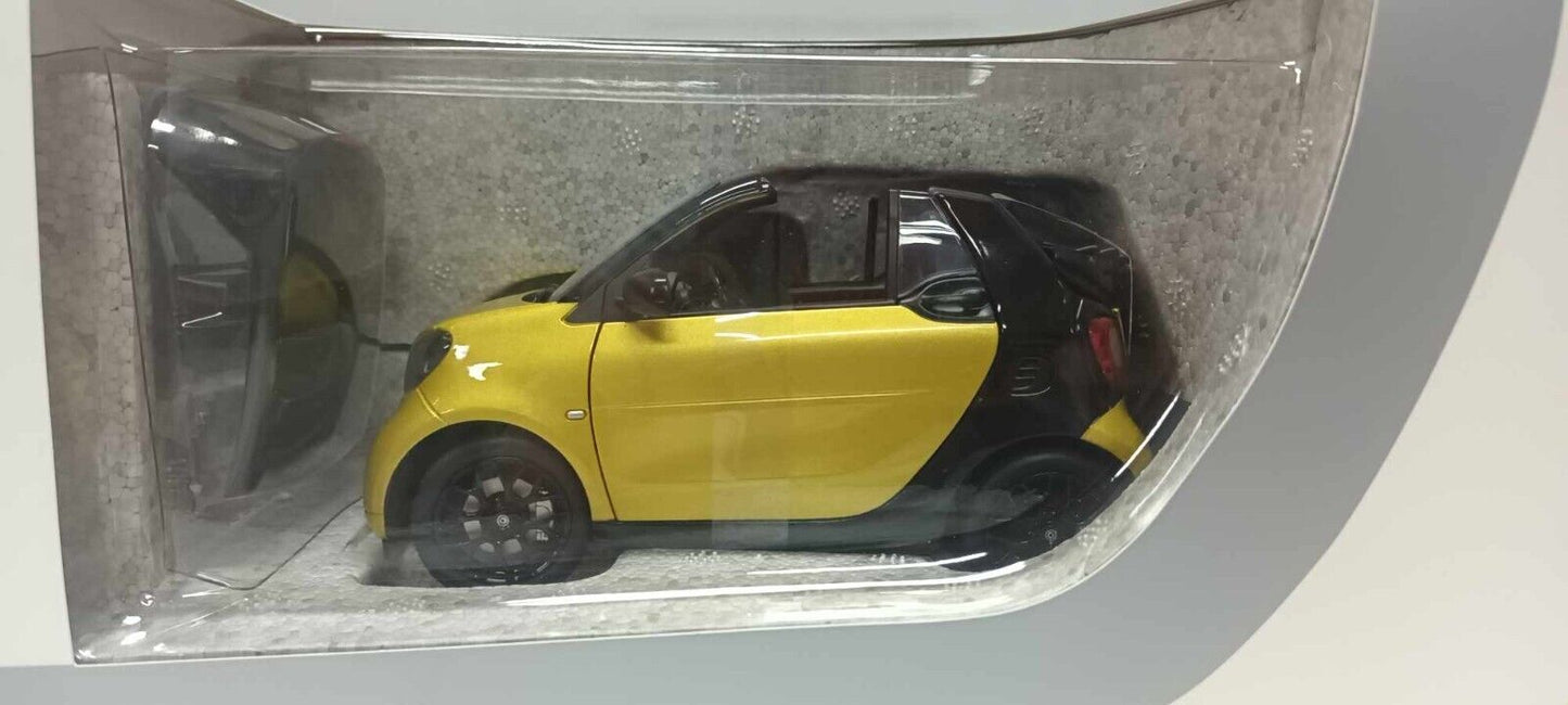 Smart Fortwo For Two Cabrio 2014 Norev 1:18 Black To Yellow Dealer Edition Nuovo