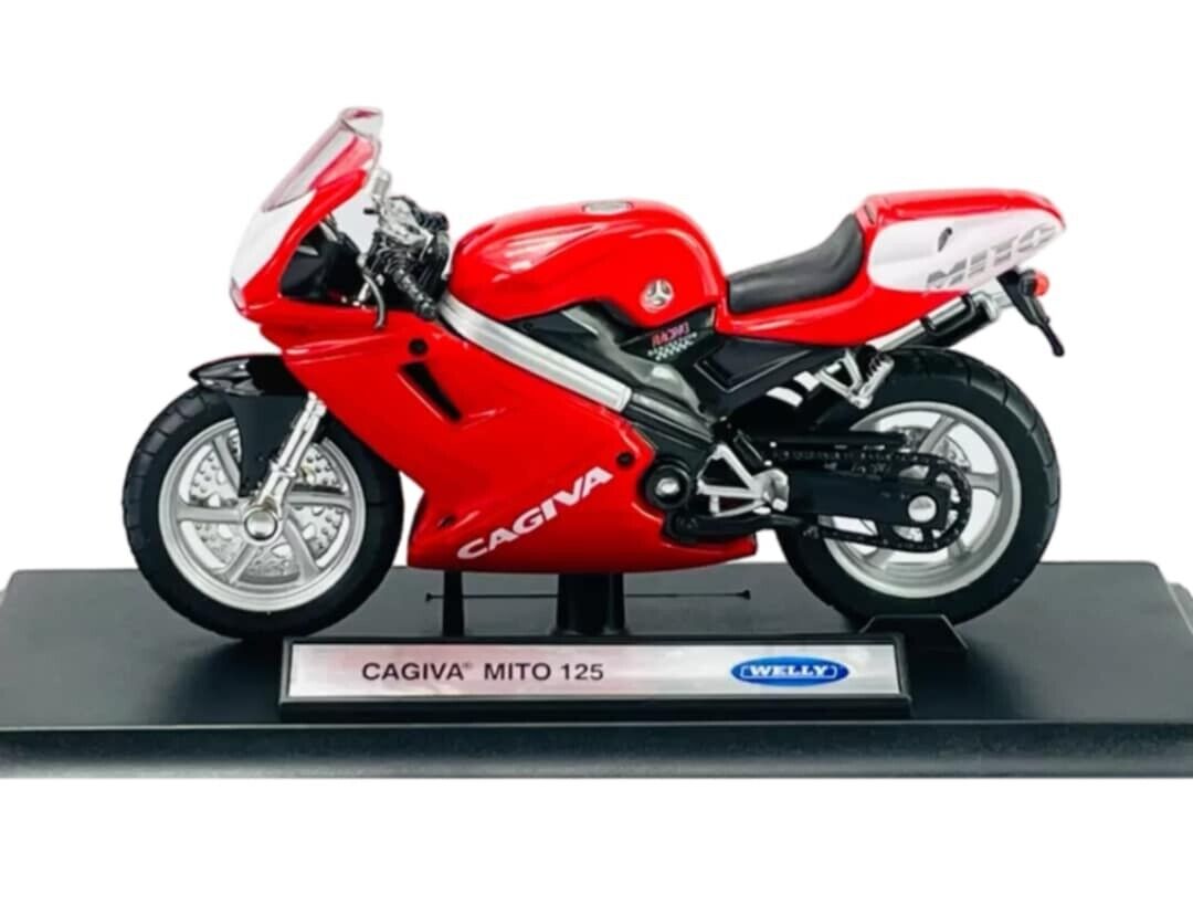 Cagiva Mito 125 Seconda Serie 1995 Moto Die-cast Welly 1:18 Nuovo Rosso Red 1/18
