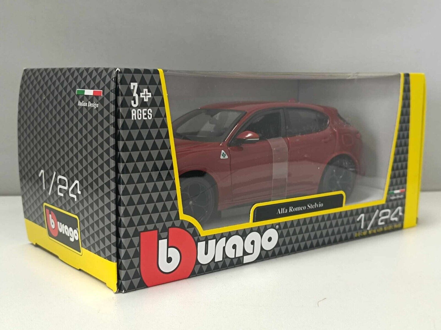 Alfa Romeo Stelvio Burago 1:24 Rosso Metallizzato Nuovo