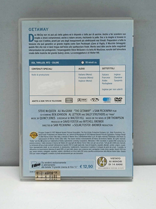 Getaway Film DVD Italiano Usato Ita Edicola Il Grande Cinema Steve McQueen