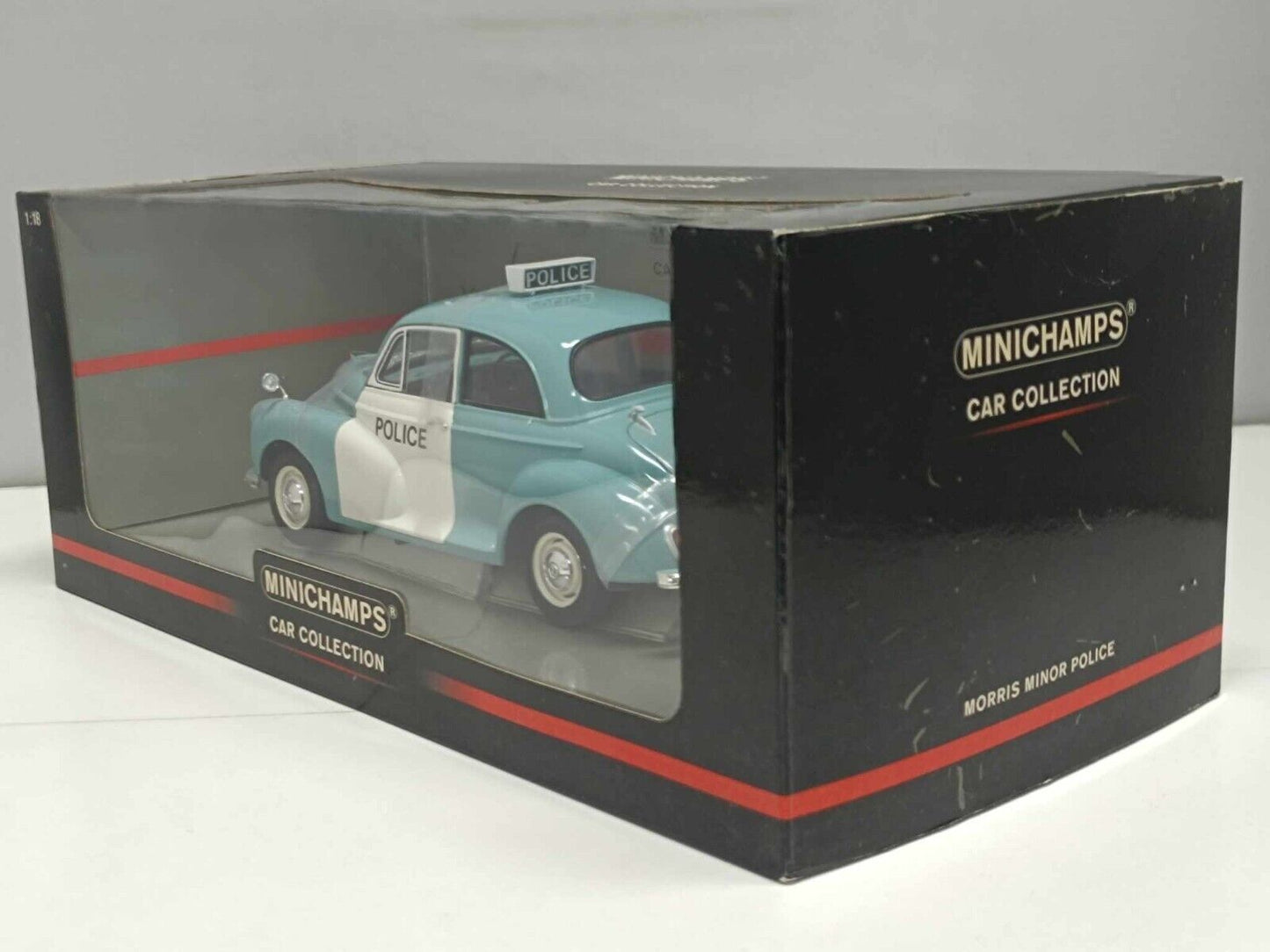 Morris Minor Police Polizia Blue White Minichamps 1:18 Usato + Box
