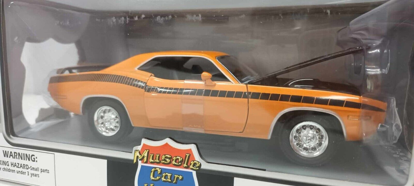 Plymouth Cuda 1970 Orange Arancione Newray Muscle Car Collection 1:25 Nuovo 1/25