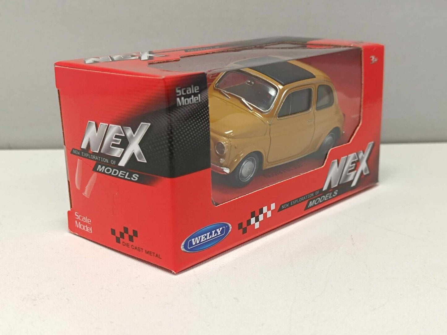 Fiat Nuova 500 1965 Giallo Senape Yellow Welly Nex 1:43 Nuovo