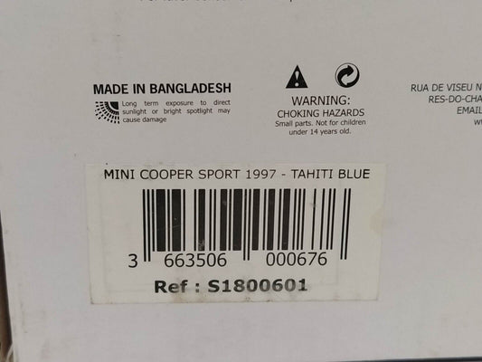 Box Mini Cooper Sport 1997 - Solido 1:18 (Only Box)