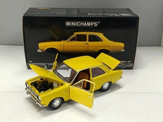 Ford Escort I Street 1971 Giallo Yellow Minichamps 1:18 Usato + Box 1/18