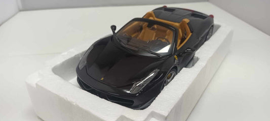 Ferrari 458 Spider Nero Black Hot Wheels Elite 1:18 Usato + Box Hotwheels Rare