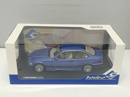 BMW E36 E 36 Coupé M3 Blue Blu Estoril 1990 Solido 1:18 Nuovo 1/18