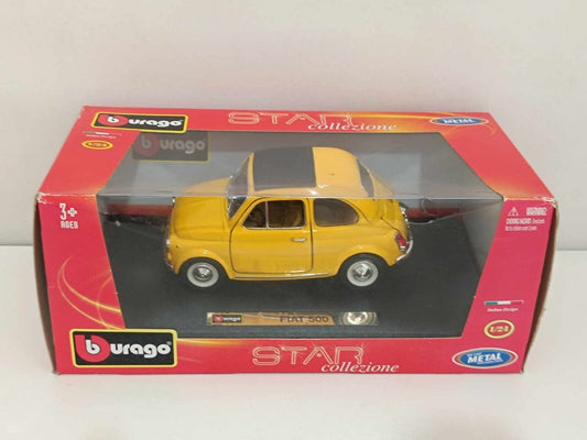 Fiat 500 F (Yellow) - Burago 1:24 (1:21) GM Shop