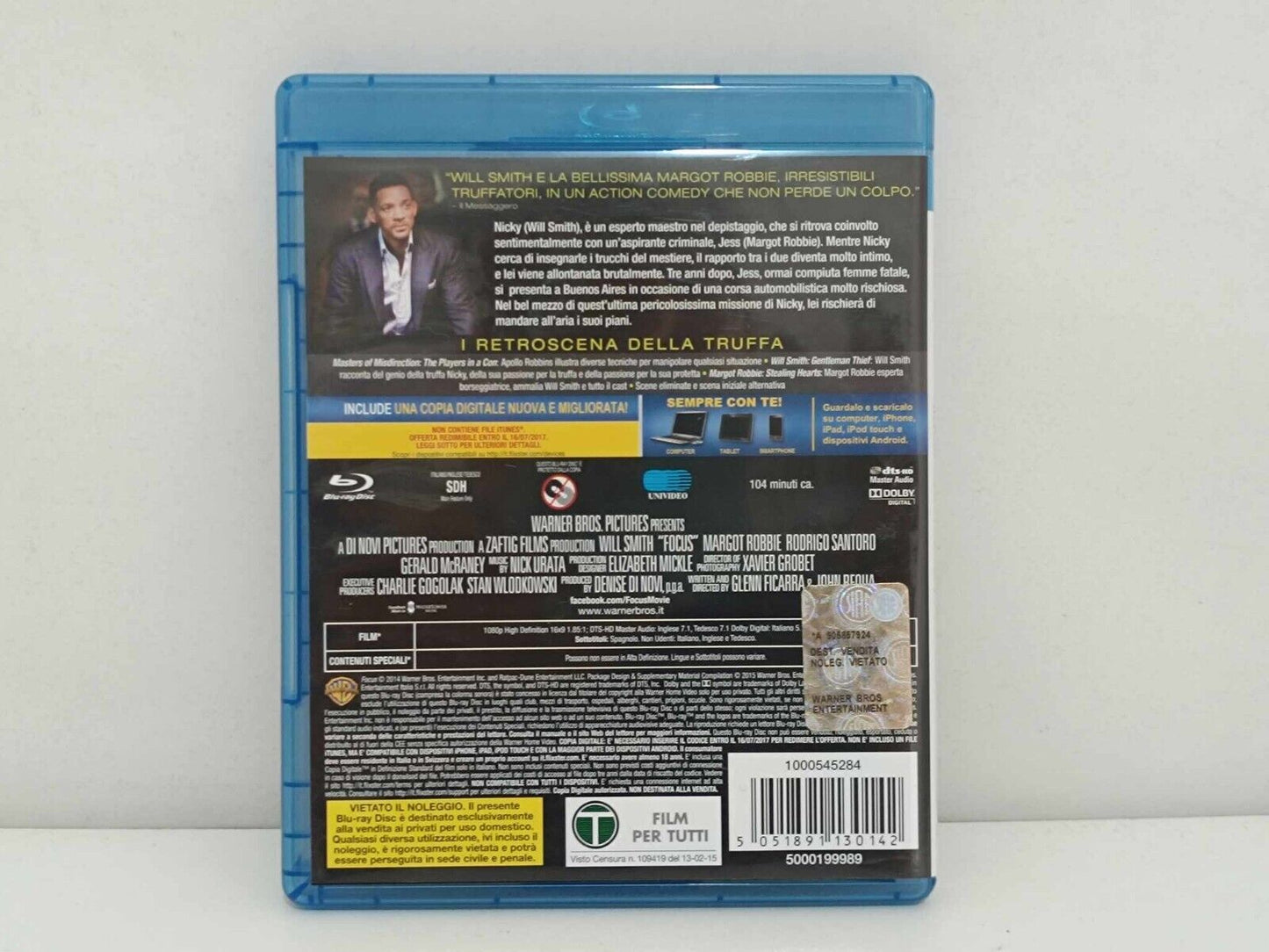 Focus "Niente è come sembra" - Film Blu Ray Usato Will Smith/ Margot Robbie