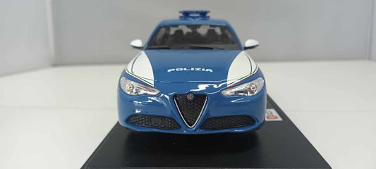 Alfa Romeo Giulia Polizia Italiana Burago Security Team 1:24 Usato + Box GM Shop