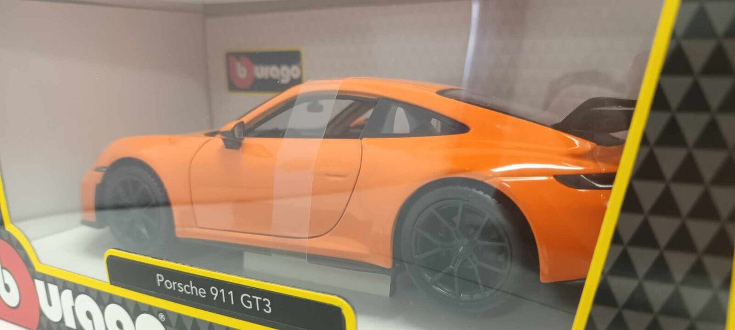 Porsche 911 GT3 Burago 1:24 Orange Arancione Nuovo 18-21104