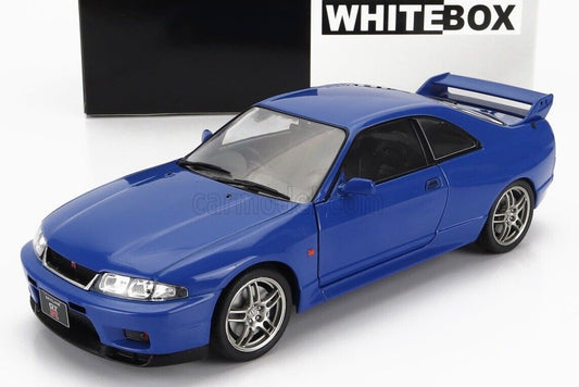 Nissan Skyline GT-R R33 Blu Blau 1997 Whitebox 1:24 Nuovo 1/24