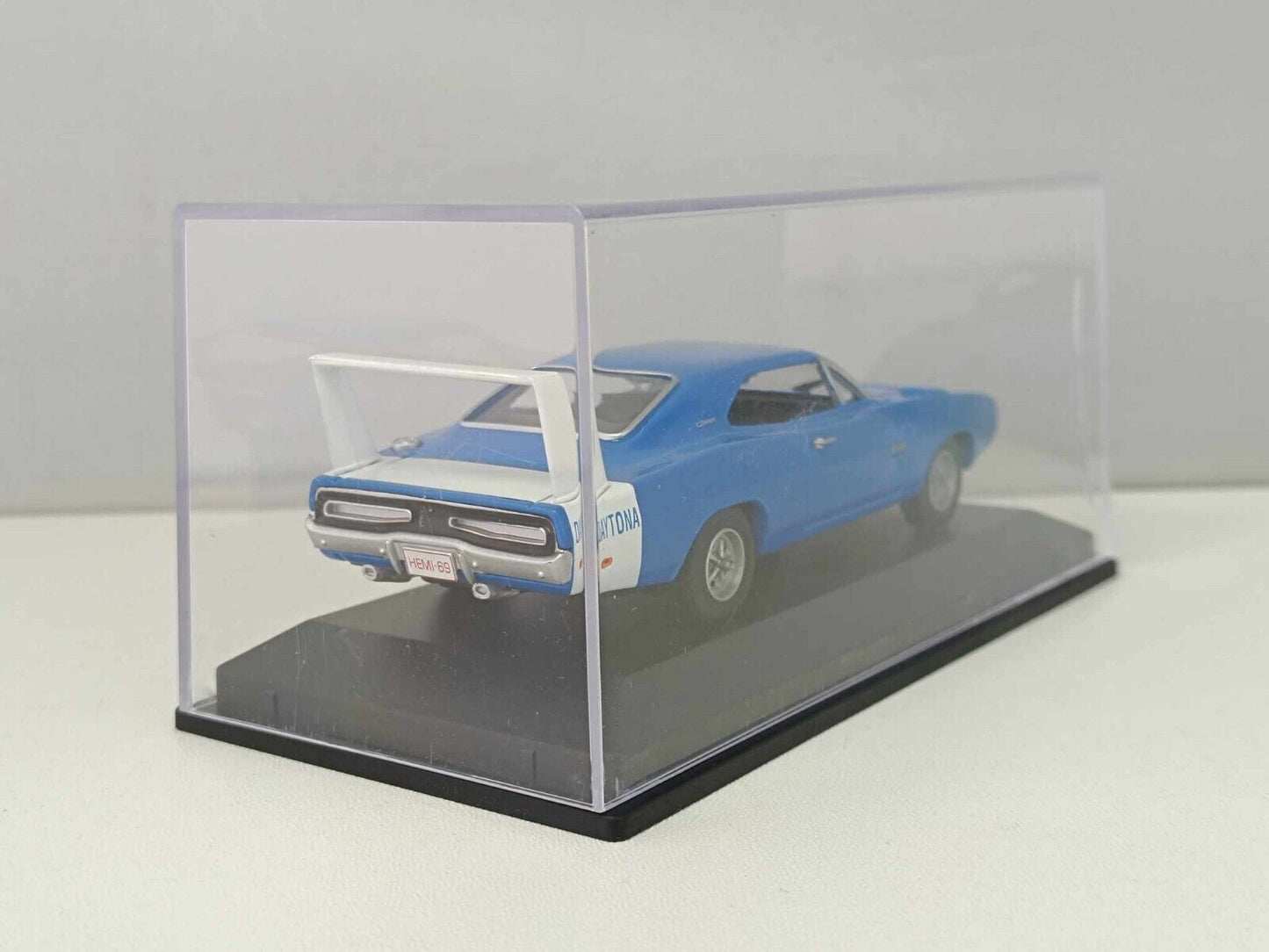 Dodge Charger Daytona 1969 Edicola 1/43 Muscle Car Azzurra Supporto + Teca Usato