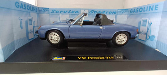 VW Porsche 914/6 Revell 1/18 Blu Metallizzato Blue Usato + Box Rara Very Rare