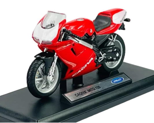 Cagiva Mito 125 Seconda Serie 1995 Moto Die-cast Welly 1:18 Nuovo Rosso Red 1/18