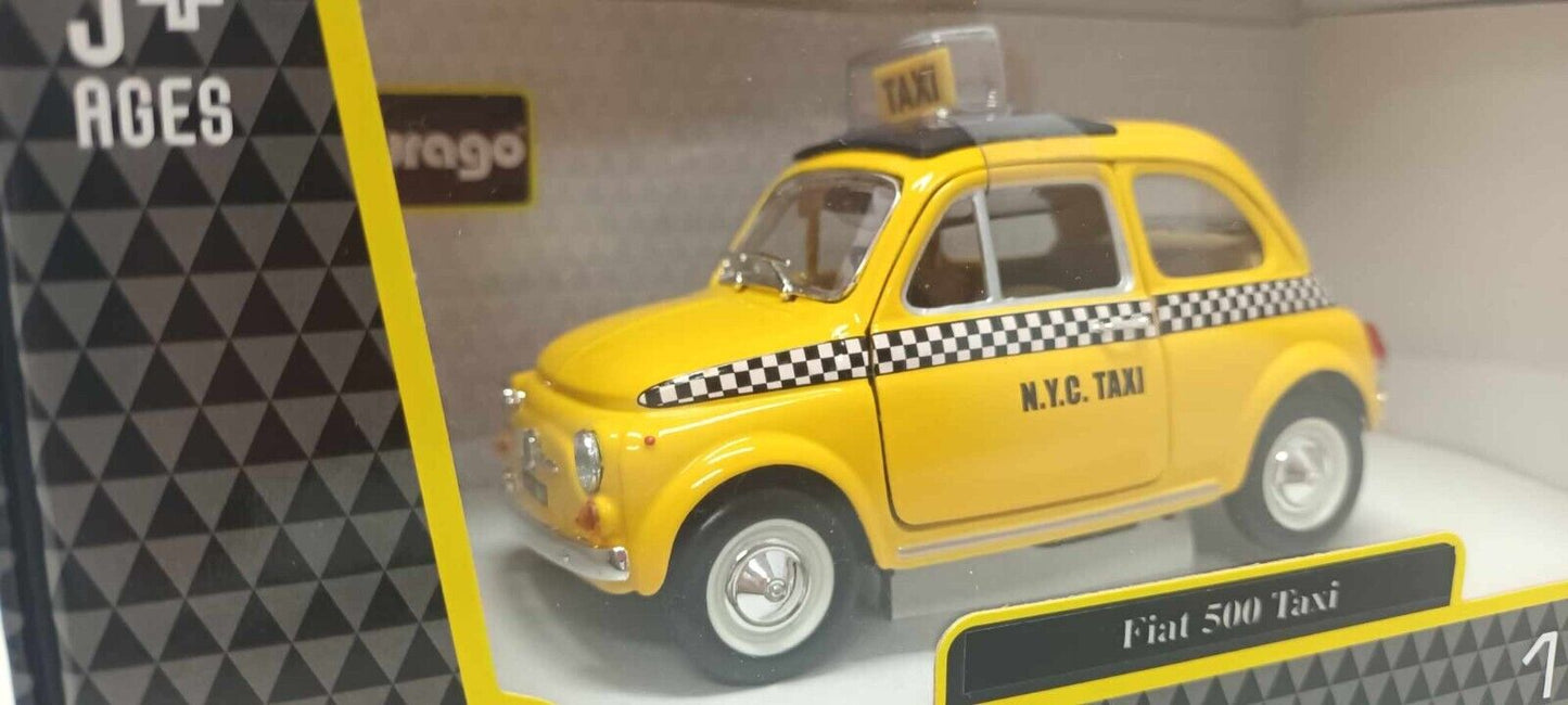 Fiat 500 N.Y.C. Taxi New York Burago 1:24 Nuovo GM Shop