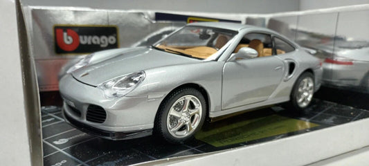 Porsche 911 Turbo 1999 Silver Burago Bburago 1:18 Made in Italy Usato 1/18