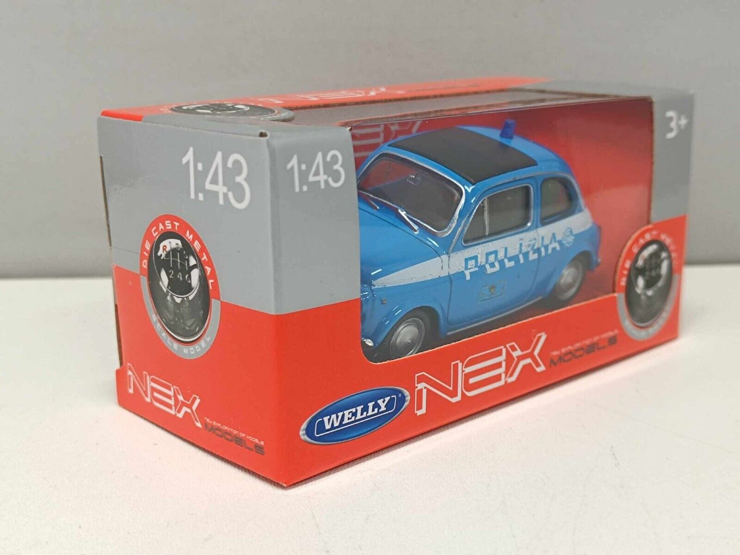Fiat Nuova 500 - 1965 Polizia Police - Welly Nex 1:43 Nuovo