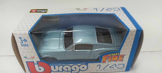 Ford Mustang GT Burago Street Fire 1:43 Azzurro Metallizzato Nuovo