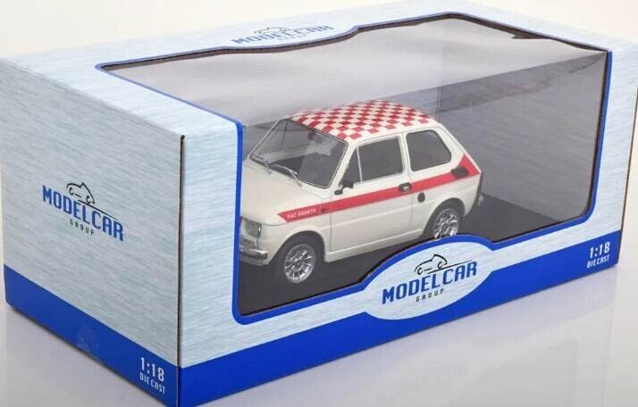 Fiat 126 Abarth Modelcar 1/18 Bianco MCG18325 Nuovo GM Shop
