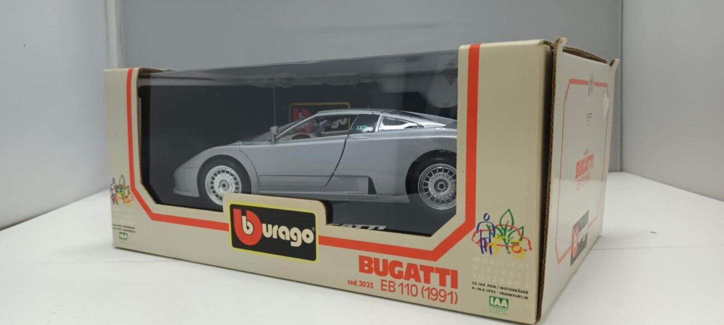 Bugatti EB 110 - 1991 SIlver Burago Bburago 1:18 Made in Italy 1/18