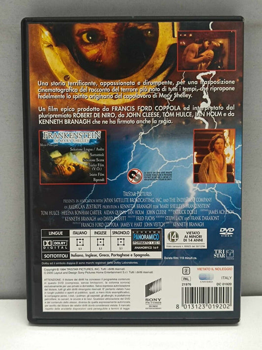 Frankenstein di Mary Shelley Film DVD Italiano Usato Fuori Catalogo Raro Ita
