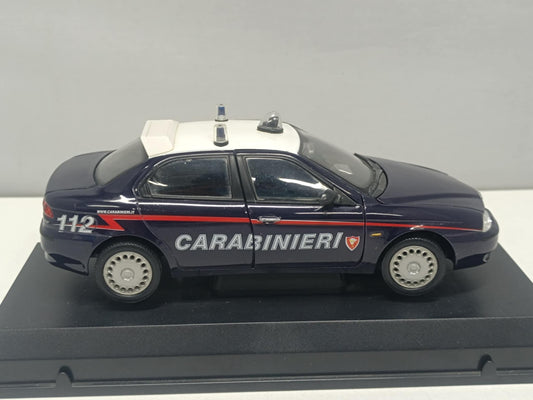 Alfa Romeo 156 Carabinieri Police 1998 Cararama Hongwell 1:24 Usato + Basetta