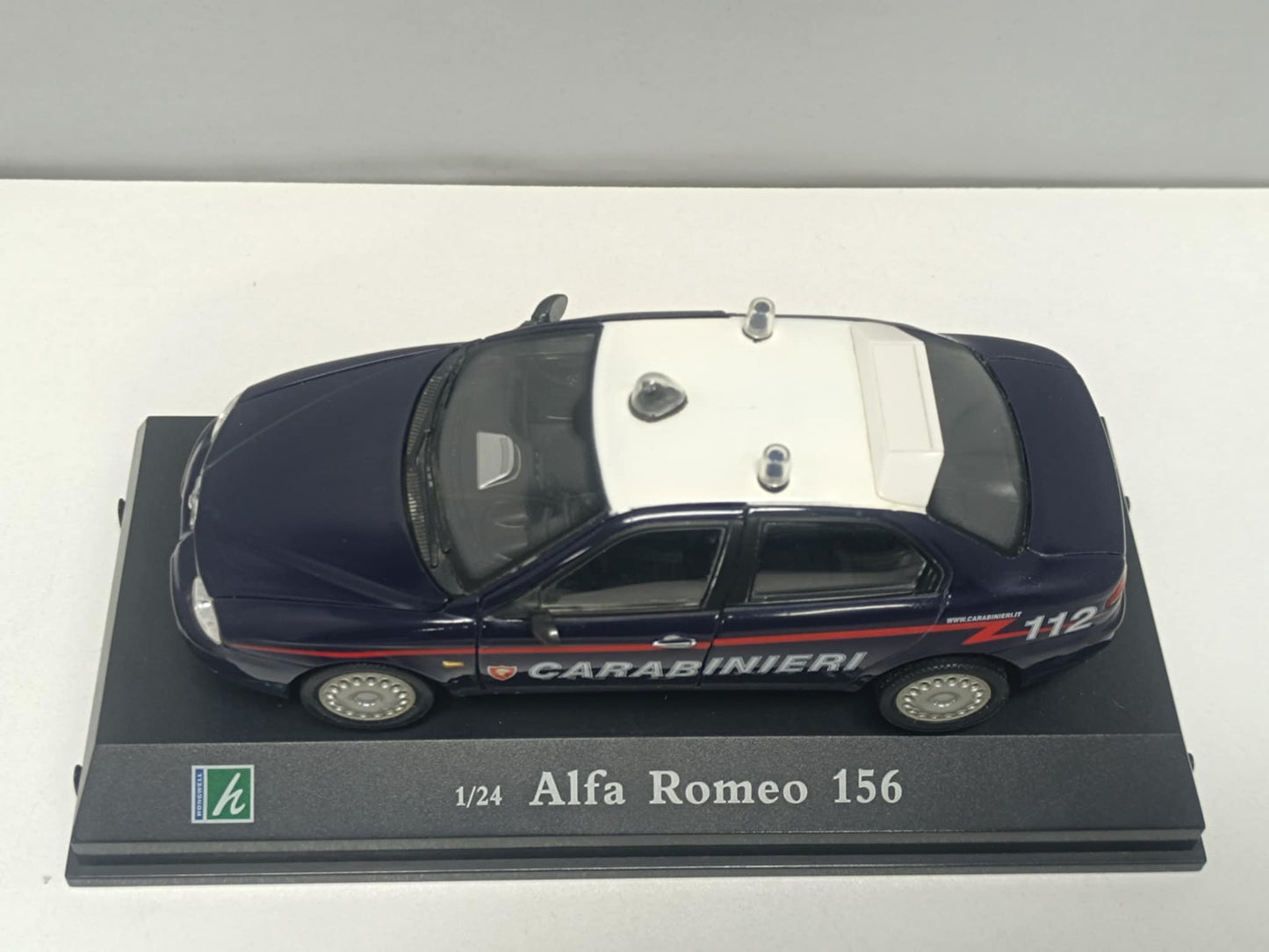 Alfa Romeo 156 Carabinieri Police 1998 Cararama Hongwell 1:24 Usato + Basetta