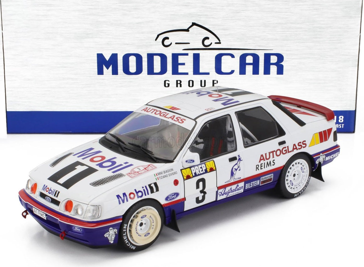 Ford Sierra RS Cosworth 4x4 #3 Rally Monte Carlo 1992 Modelcar MCG 1:18 Nuovo