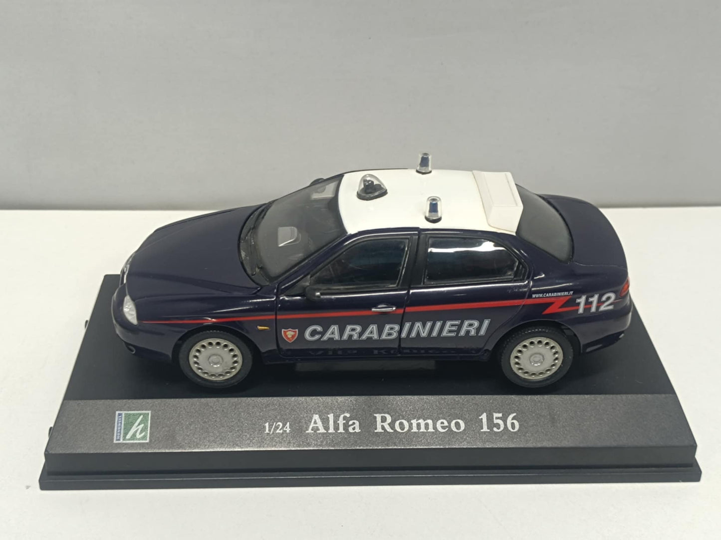 Alfa Romeo 156 Carabinieri Police 1998 Cararama Hongwell 1:24 Usato + Basetta
