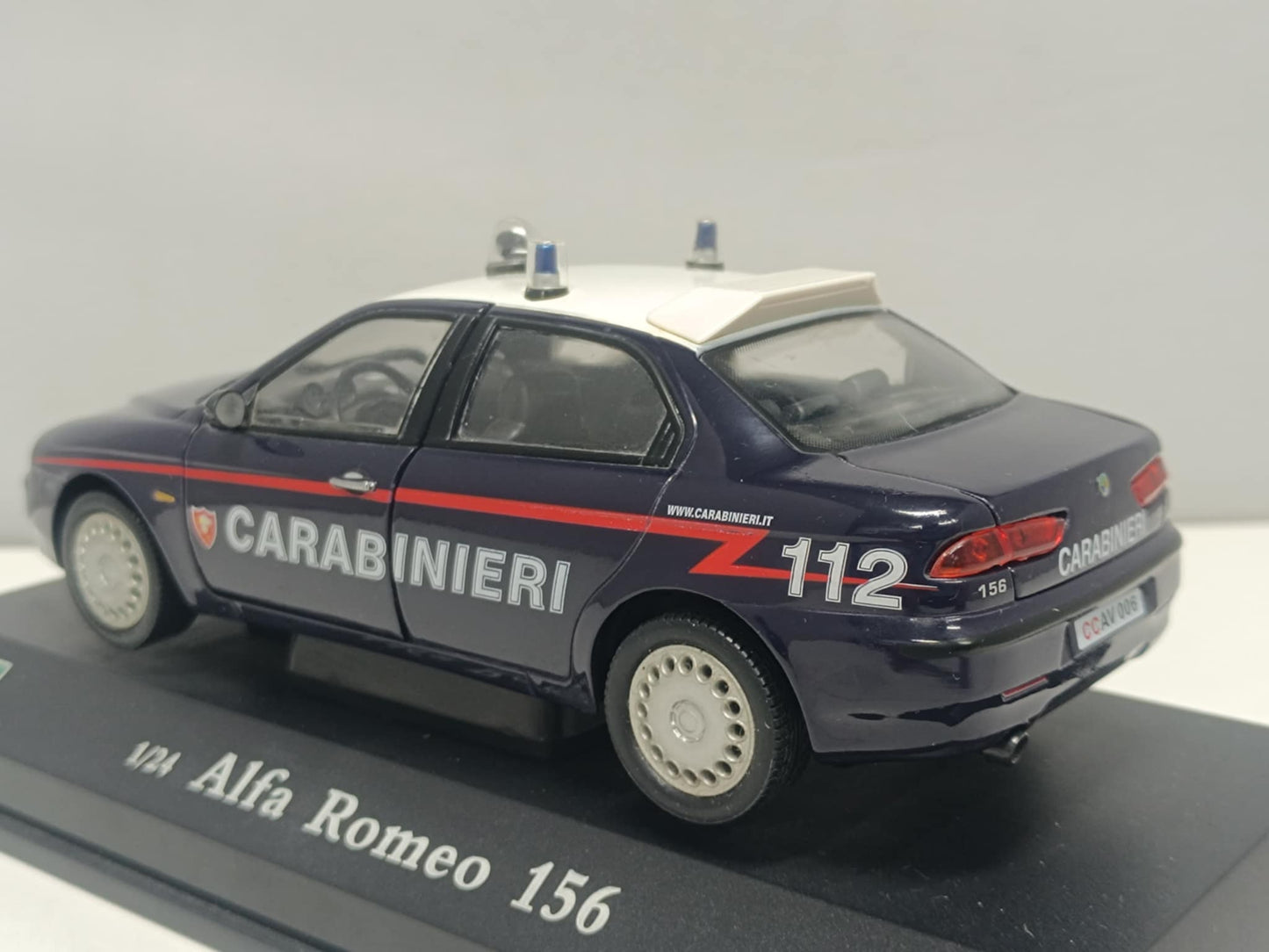 Alfa Romeo 156 Carabinieri Police 1998 Cararama Hongwell 1:24 Usato + Basetta