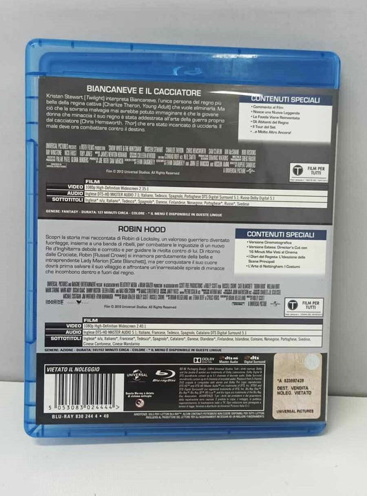 Biancaneve E Il Cacciatore + Robin Hood Blu Ray Ita Double Edition Russel Crowe