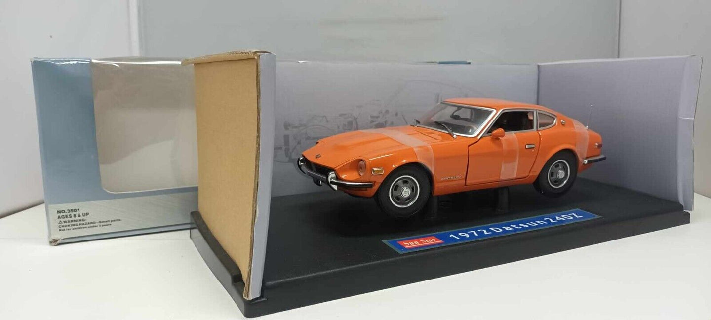 Datsun 240Z 1972 240 Z Sun Star 1:18 Arancione Orange Usato + Box GM Shop
