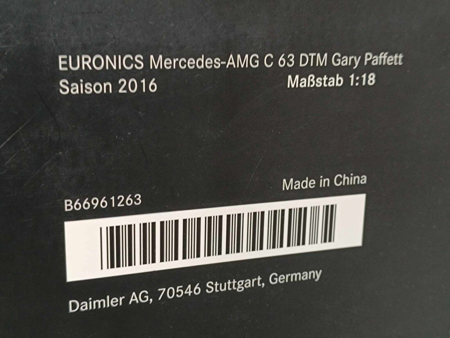 Mercedes AMG C63 DTM Euronics G. Paffett 2016 - AutoCult 1:18