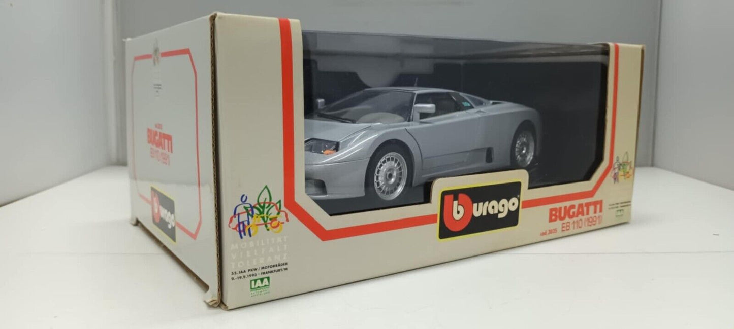 Bugatti EB 110 - 1991 SIlver Burago Bburago 1:18 Made in Italy 1/18