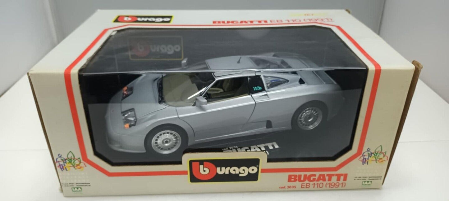 Bugatti EB 110 - 1991 SIlver Burago Bburago 1:18 Made in Italy 1/18