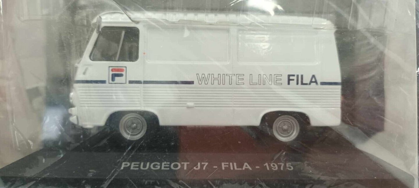 Peugeot J7 - FILA 1975 1:43 Edicola Veicoli Pubblicitari Epoca + Fascicolo