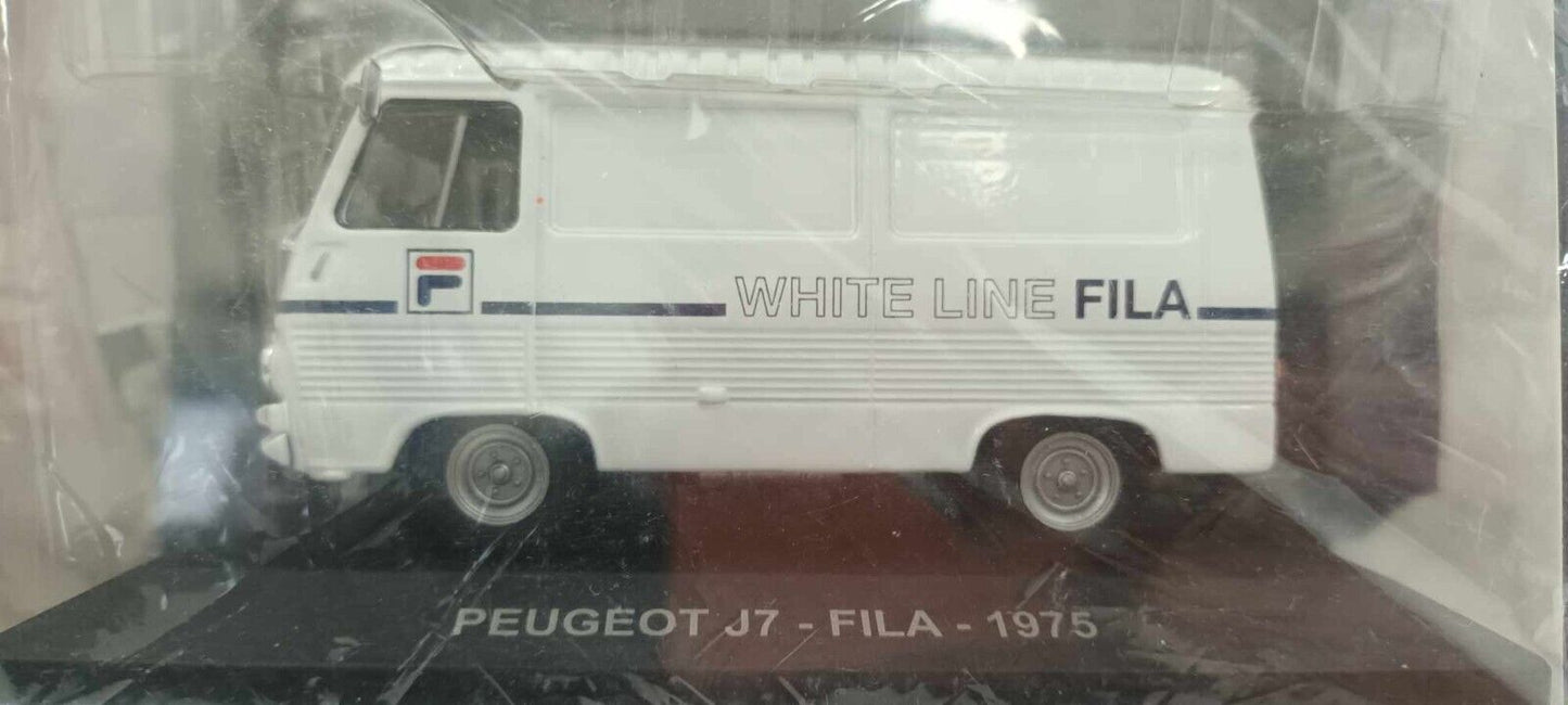 Peugeot J7 - FILA 1975 1:43 Edicola Veicoli Pubblicitari Epoca + Fascicolo