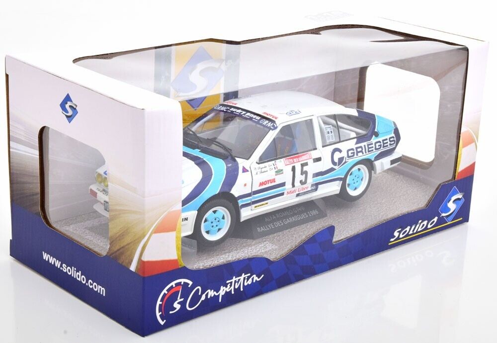 Alfa Romeo GTV6 Rallye Des Garrigues 1986 #15 Rigollet - Bathelot Solido 1:18