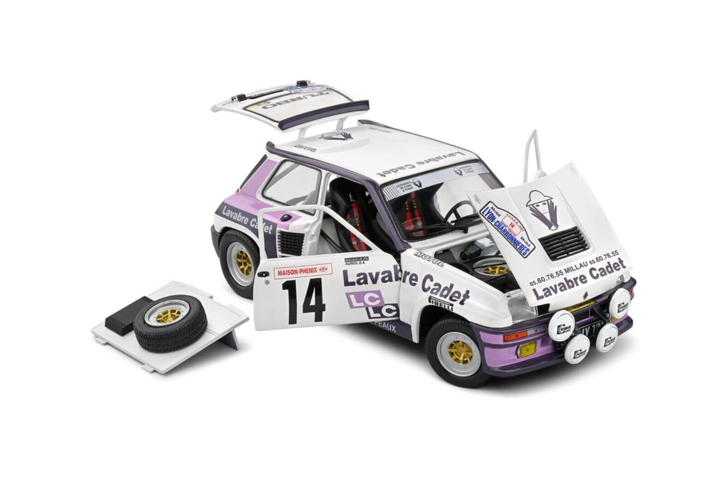 Renault 5 Turbo #14 Rallye Lyon Charbonnière Auriol 1983 - Solido 1:18 Nuovo