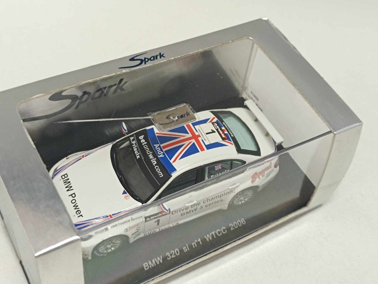 BMW 320 si #1 WTCC 2006 Andy Priaulx - Spark Model 1:43 Usato in box