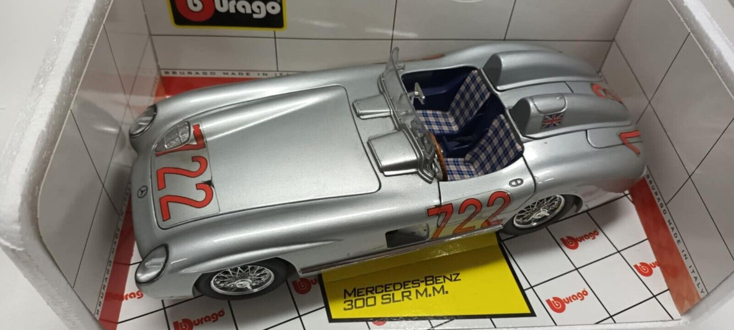 Mercedes - Benz 300 SLR M.M. #722 Burago Bburago 1:18 Made in Italy Usato 1/18