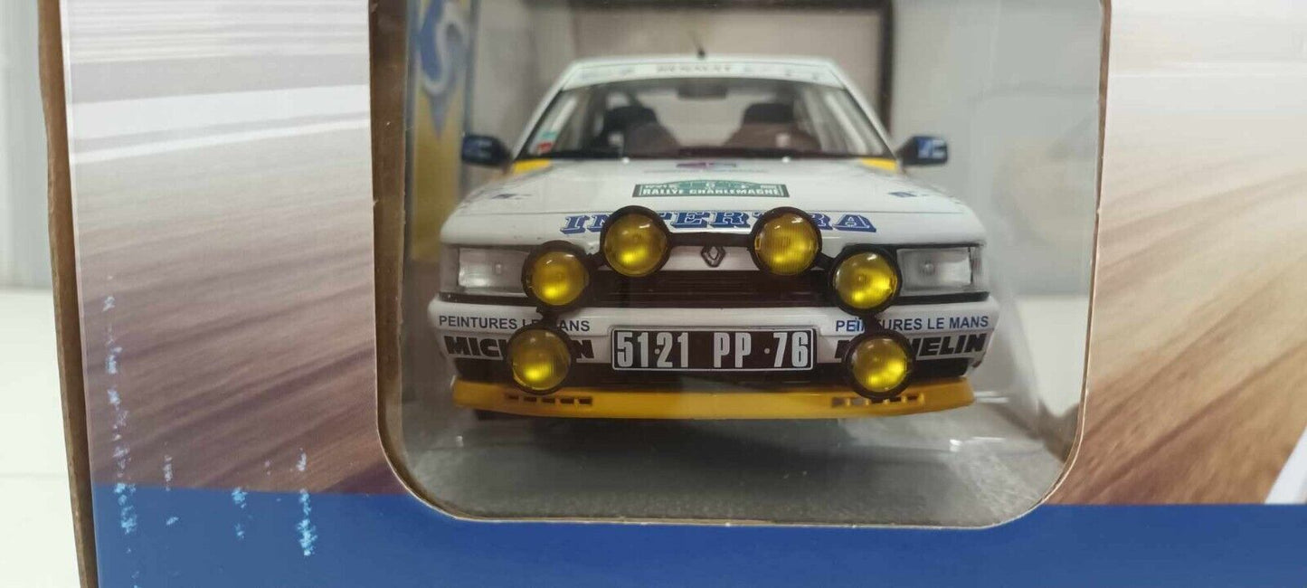 Renault 21 Turbo GrA Rallye Charlemagne 1991 Rats - Menard #6 Solido 1:18 Nuovo
