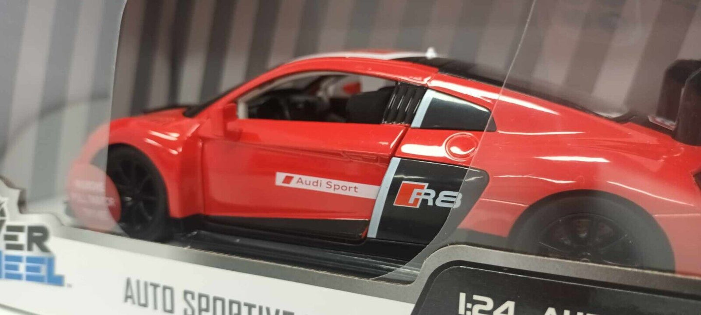 Audi R8 LMS Rosso Silver Wheel Auto Sportive DTM 1:24 Nuovo 1/24