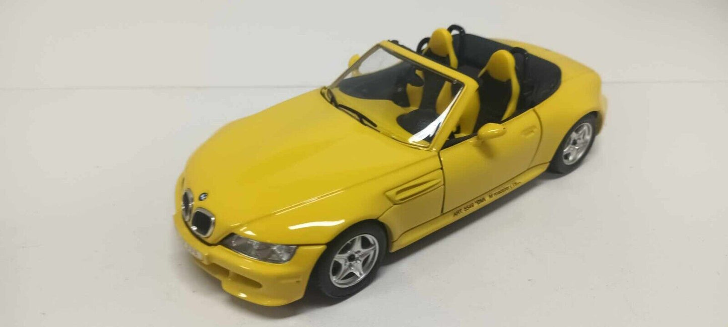 BMW Z3 M Roadster 1996 Giallo Yellow Burago Made In Italy 1:24 Usato 1/24