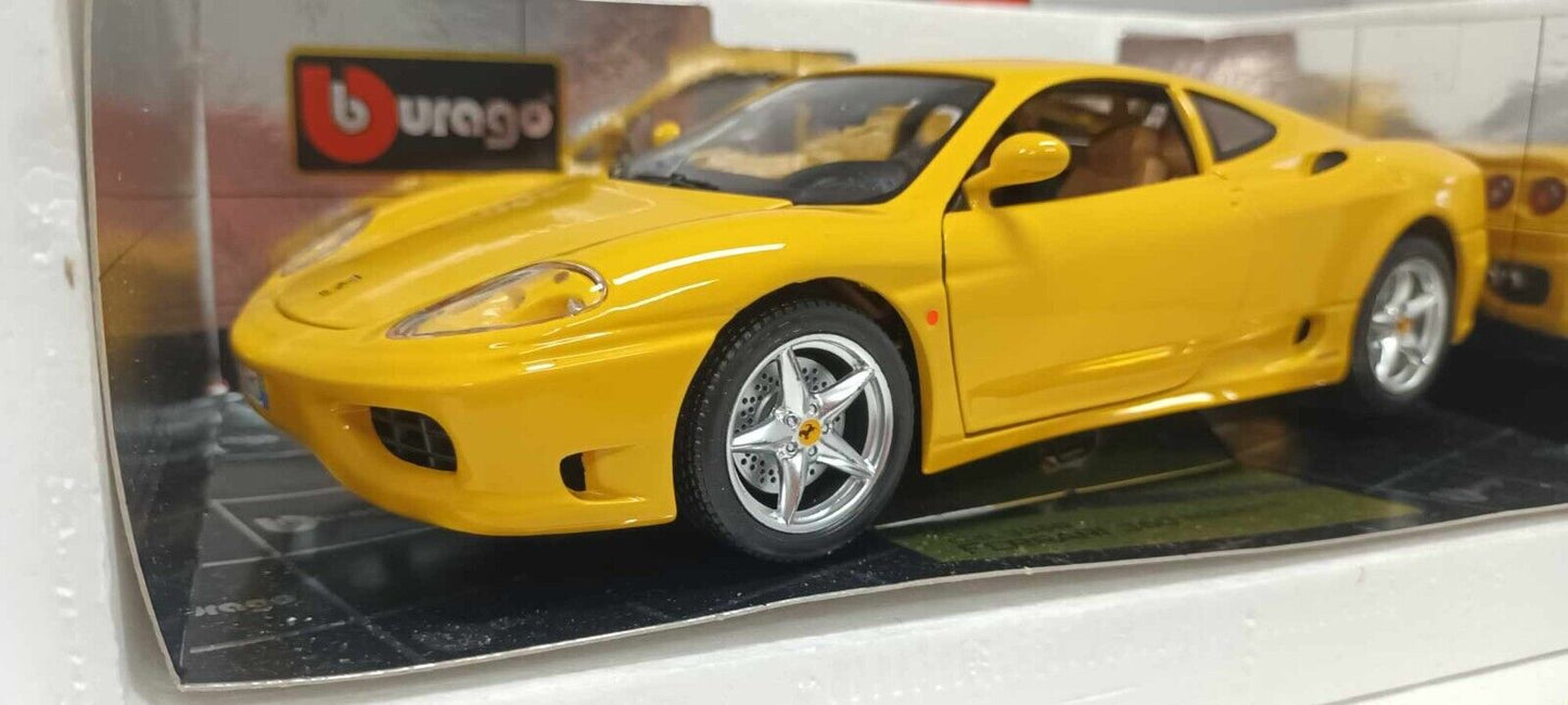 Ferrari 360 Modena Giallo Yellow Burago 1:18 Usato + Box Made in Italy - 1/18