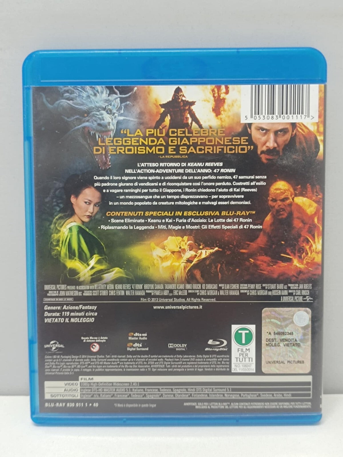 47 Ronin Film Bluray Italiano Usato Blu Ray Keanu Reeves